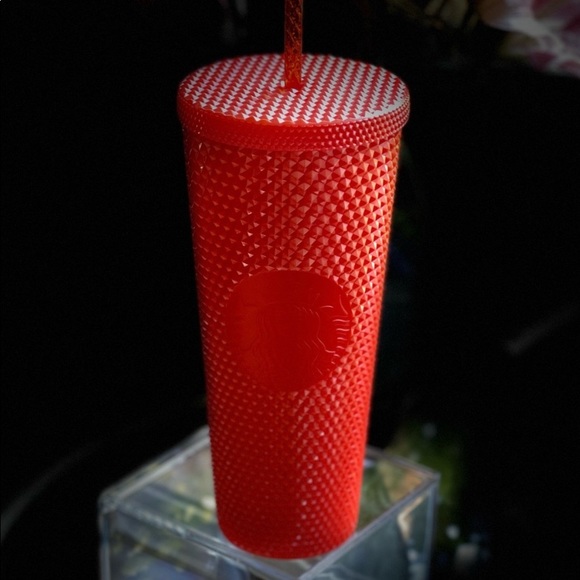Starbucks Orange Bling Studded Tumbler Pearlized Cold Cup 24oz Halloween New - Picture 5 of 14